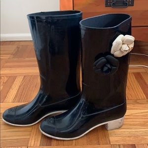 Chanel Camellia Rain Boots